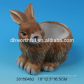 Ceramic flower pot with rabbit design for decro